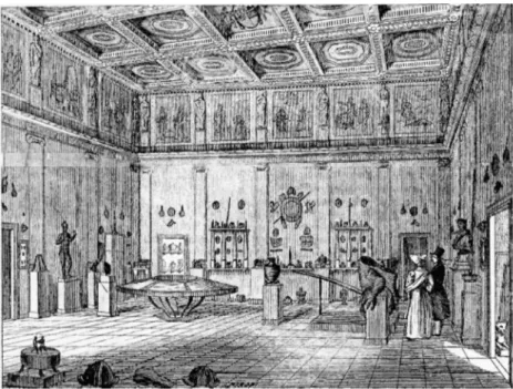 Fig. 7. Il Museo Gregoriano Etrusco, La Sala dei Bronzi, «L’Album giornale letterario e di  belle arti», 24 marzo 1838