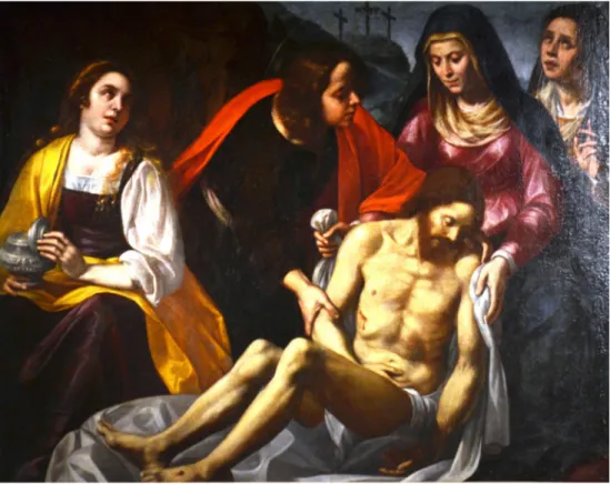 Fig. 1.  Ippolito  Borghese  (qui  attribuito),  Compianto  sul  Cristo  morto,  Camerino  (MC),  Museo Storico Cappuccino