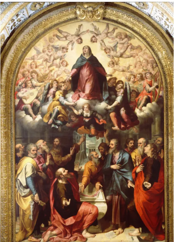 Fig. 6.  Ippolito Borghese, Assunzione della Vergine, Napoli, cappella del Monte di Pietà