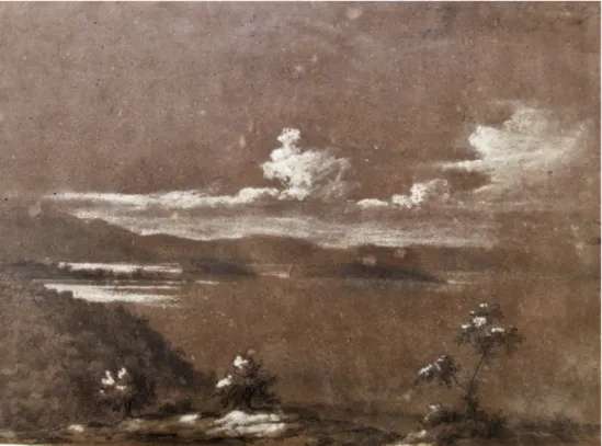 Fig. 4.  M.  Tassi,  Isola  Maggiore  e  Isoletta  30  luglio  1857  prese  sotto  Monte  Gualandro,  matita su carta, cm