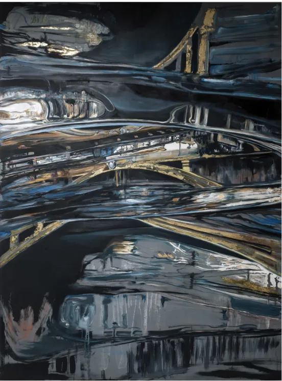 Fig. 3.  Nicola Rotiroti, Il Tesoro di T-Alarico, Cosenza, olio su tela, cm 175x225, residenze  artistiche BoCS Art 2015