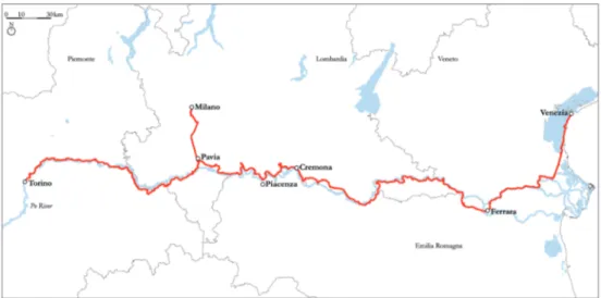 Fig.  2.  The  VENTO  cycle  route  included  in  the  Italian  National  Cycle  Network  (Source: 