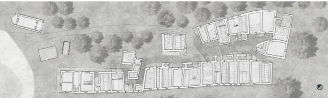 Fig. 2. Castel d’Alfero: general plan at the level of ground floor