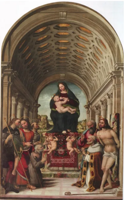 Fig.  5.  Antonio  Liberi  da  Faenza,  Madonna  del  latte  e  santi,  Montelupone,  chiesa  di  San  Francesco
