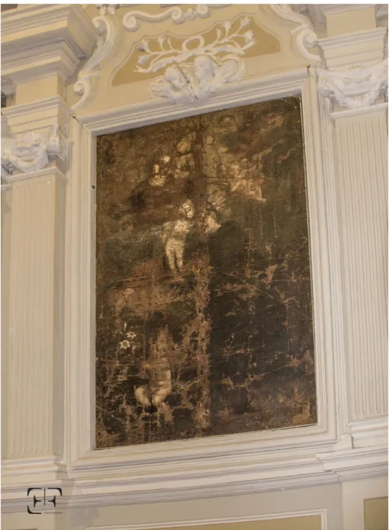 Fig. 6. Anonimo pittore del XVIII secolo, Madonna con Bambino e Sant’Antonio da Padova,  Staffolo, chiesa di san Francesco 