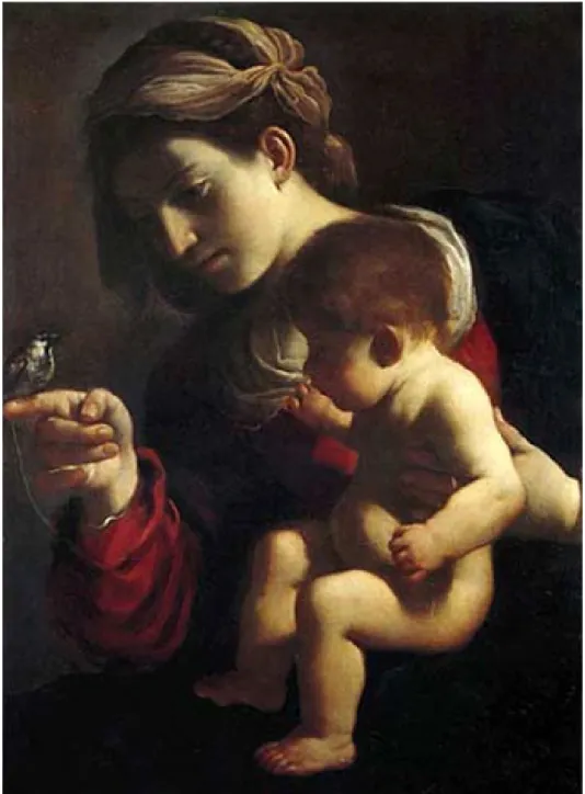 Fig.  1.  Guercino  (Giovanni  Francesco  Barbieri),  Madonna  col  Bambino  (Madonna  del  passero), Bologna, Pinacoteca Nazionale, 1616 ca