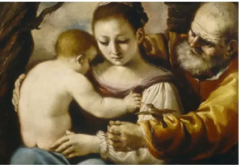 Fig.  2.  Guercino  (Giovanni  Francesco  Barbieri),  Madonna  col  Bambino  e  san  Giuseppe,  Firenze, Palazzo Pitti, Galleria Palatina, 1615-16 ca