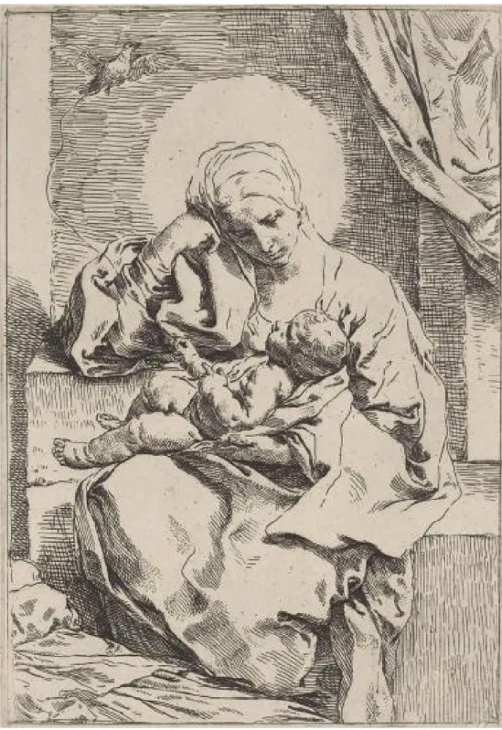 Fig. 10. Simone Cantarini, Madonna col Bambino, incisione, XVII secolo