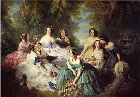 Fig.  1.  Franz  Xaver  Winterhalter,  L’imperatrice  Eugenia  e  la  sua  corte,  1855,  Castello  di  Compiègne, Compiègne