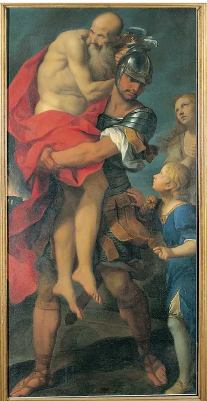 Fig.  3.  Giovanni  Giorgi,  Enea  col  padre  Anchise,  oil  on  canvas,  46x123  cm,  Macerata,  Palazzo Buonaccorsi, Galleria di Palazzo Buonaccorsi