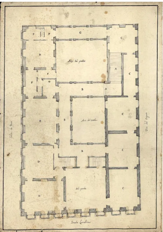 Fig.  12.  Gregorio  Petondi,  progetto  per  il  piano  nobile  del  Palazzo  Balbi  Doria  Lamba,  Genova, Archivio di Stato di Genova
