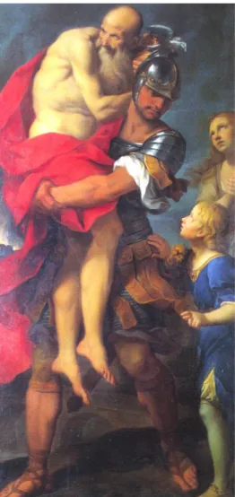 Fig.  3.  Giuseppe  Gambarini,  Enea  stacca  il  ramo  d’oro,  olio  su  tela,  cm  258x133,  Macerata, Palazzo Buonaccorsi, Galleria