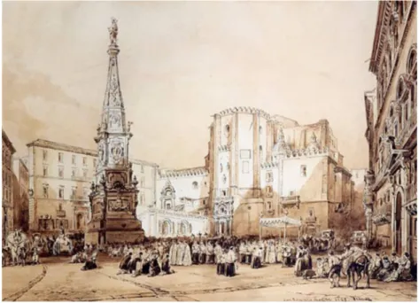 Fig.  1.  Achille  Vianelli,  Processione  a  piazza  San  Domenico  Maggiore,  Napoli,  Museo  Nazionale di San Martino
