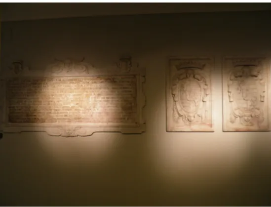 Fig. 4. Reliefs of the crests of Dubrovnik, Genua, former Ragusan chapel, today museum of  the convent of St Maria di Castello (Photo A