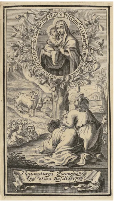 Fig. 10. Carlo Grandi, Finding of Our Lady of Żyrowice, engraving from Kulczynski 1732,  Copyright, Biblioteca Apostolica Vaticana