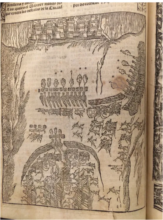 Fig. 7. Anon, Siege of Mahdia, woodcut in Pedro de Salazar, Hystoria de la Gverra y presa de  Africa, Naples: Mattia Cancer, 1552, p