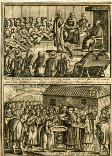 Fig. 7. Print alluding to the baptism of the Moriscos, by Francisco Heylan, early 17 th  century,  Granada, Spain, Museo Casas de los Tiros, ref