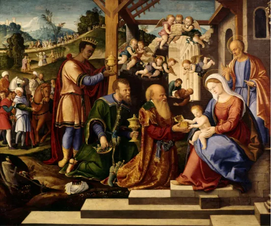 Fig. 1. Girolamo da Santa Croce, Adoration of the Magi, 1535-1545, Baltimore, Maryland,  Walters Art Museum