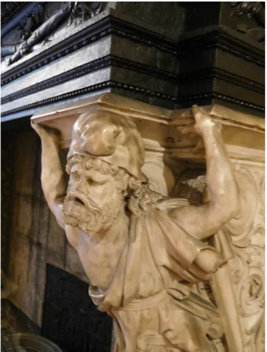 Fig. 2. Figure of slave, part of the Hall of the Giants’ monumental fireplace, Genoa, Palazzo  del Principe © Amministrazione Doria Pamphilj srl, Rome