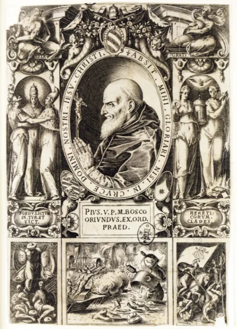 Fig.  1.  Frontispiece  of  the  Vita  del  gloriosissimo  papa  Pio  V  by  Girolamo  Catena,  Roma  1586