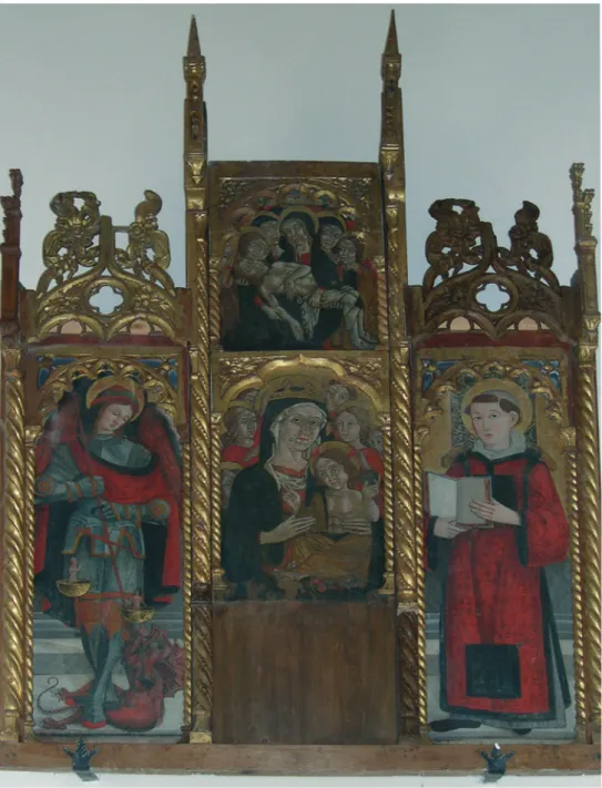 Fig. 9. Bottega di Paolo da Visso, Polittico, Nocria (Castelsantangelo sul Nera), Pieve di San  Vittorino