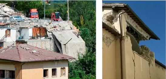 Fig. 4a-4b. Esempi di interventi che si sono rivelati deleteri nel recente sisma del Centro Italia
