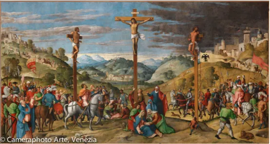 Fig. 1. Girolamo e Francesco da Santa Croce, Crocefissione di Cristo, Scuola Grande di San  Marco, Venezia
