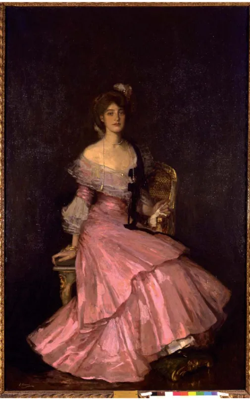 Fig. 3. John Lavery’s Woman in Pink (1910), oil on canvas, Venice, Ca’ Pesaro, Galleria  Internazionale d’Arte Moderna, Fondazione Musei Civici di Venezia