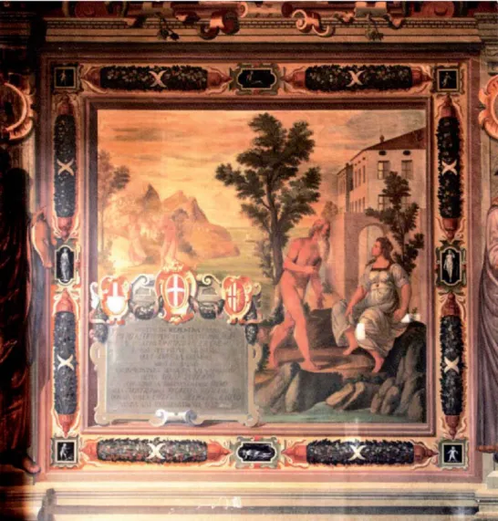 Fig. 8. Riproduzione degli affreschi di Palazzo Vertemate-Franchi a Piuro. Como, ridotto del  teatro Sociale