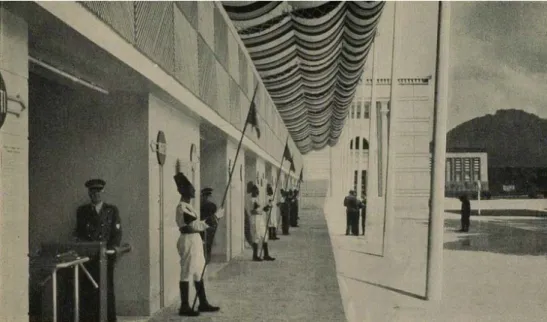 Fig. 16. MTO, Ascari di picchetto all’ingresso (Mostra Triennale 1940, p. 71)