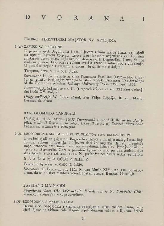 Fig. 7. Catalogue of the Strossmayer Gallery, 1939