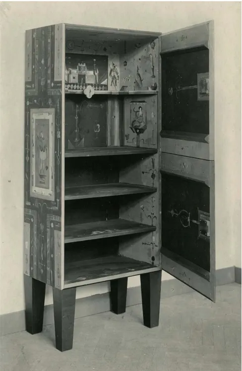 Fig. 1. Cabinet, displayed in the exhibition “Das befreite Handwerk”, artist unknown,  1934/35 (MAK-Bildarchiv)