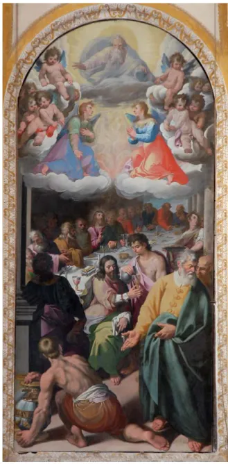 Fig. 3. Cesare e Vincenzo Conti, Ultima Cena,  Macerata, chiesa di Santa Maria delle Vergini, Cappella  dei Bifolchi
