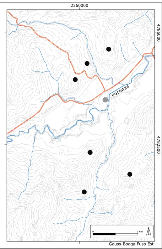 Fig. 5. Early Medieval and Medieval sites detected by the PVS project in the upper valley  sample area