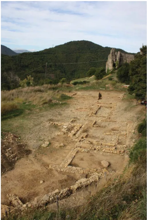 Fig. 5. Montessoro (Isola del Cantone). Panoramica da est dell’area di scavo (Fonte: de Vingo,  Parodi 2015)