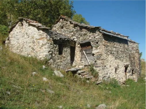 Fig. 8. Frabosa Soprana, località Casera Vecchia, stalla-fi enile con annesso casòt