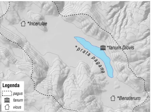 Fig. 8. L’Altopiano di Navelli in età romana: ipotesi ricostruttiva (elab. dell’autore)