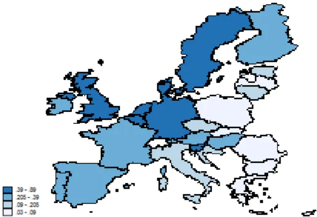 Fig. 1 – Health R&amp;D (as a percentage of GDP) in EU countries 