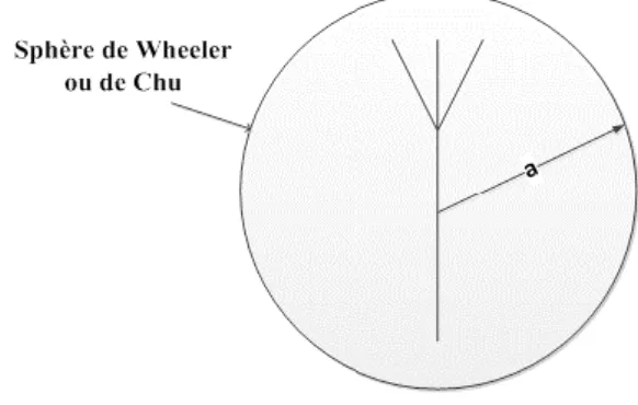 Figure I-1: Sphère de Wheeler entourant une antenne électriquement petite 