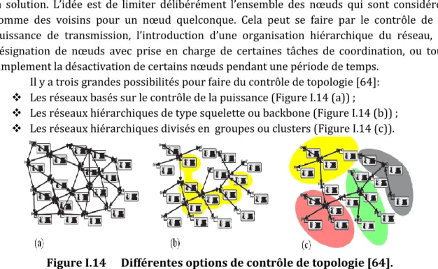 Figure I.14  Différentes options de contrôle de topologie [64]. 