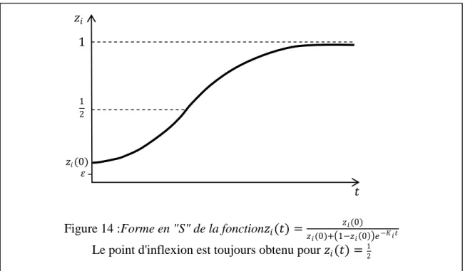 Figure 14 :Forme en "S" de la fonction𝑧 𝑖 (𝑡) = 𝑧 𝑧 𝑖 (0)