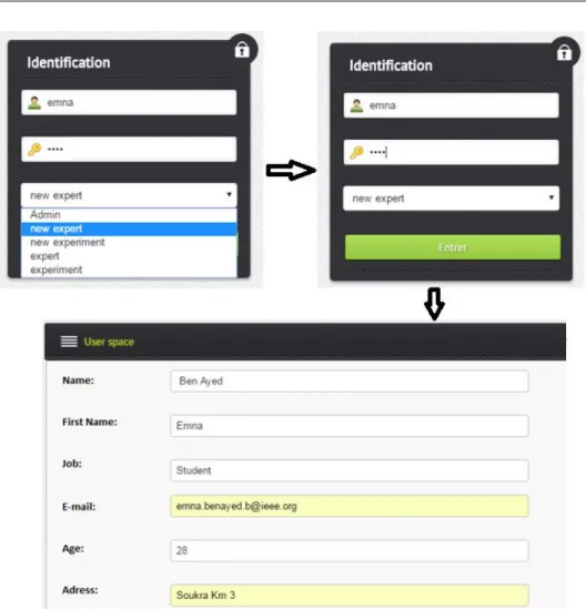 Figure 4.1: Screen-shots taken from CEVASM: Add a new expert design is based on the implication of a project team, including the  stake-holders from various domains