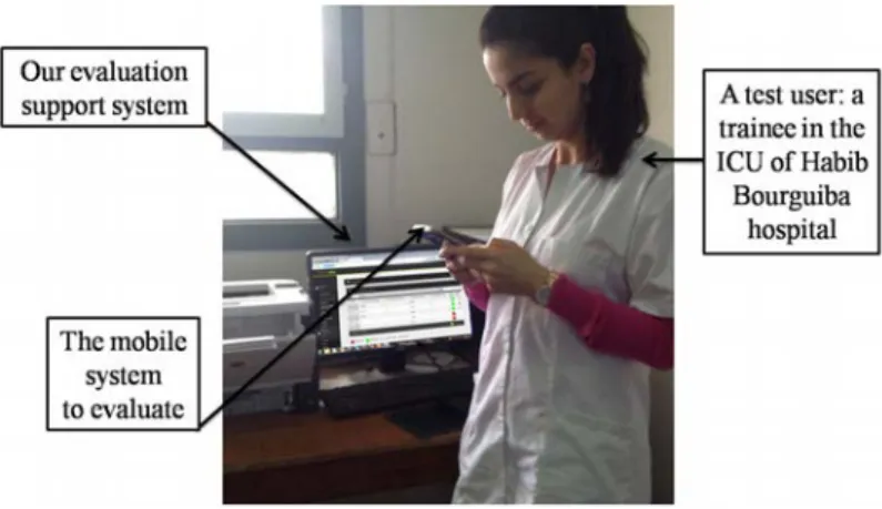 Figure 5.2: A real user test in the ICU