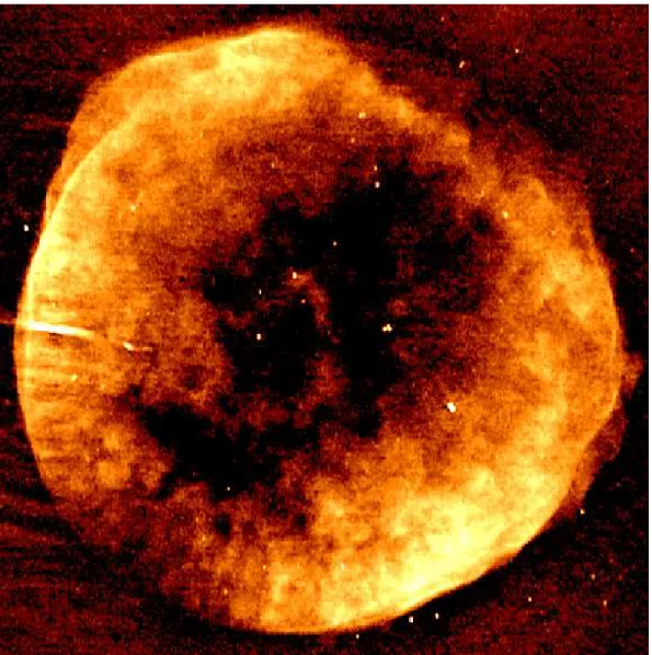 Fig. 2.— Radio image of SN 1006 at 1.5 GHz. The intensity scaling is square-root with a maximum fixed at 1.0 mJy/beam