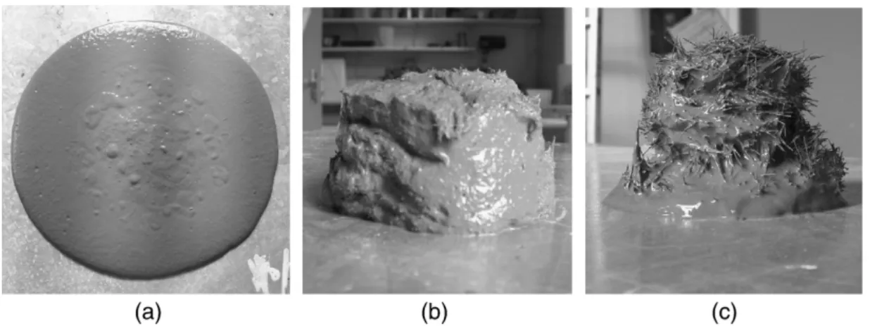 Fig. 5. Consistency of a cement paste (water to cement ratio 0.4) mixed with ﬁbers with various aspect ratio