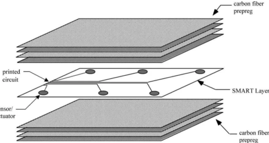 Figure 2.18. Intégration des capteurs et leur câblage pour la méthode de l'implant piézoélectrique [80] 