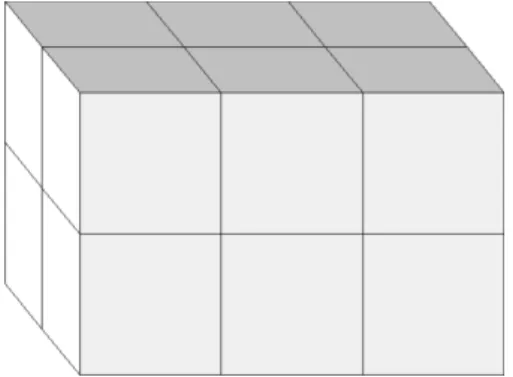 Fig. 3.27 – La figure montre les voxels (cubes) appartenant à un objet, les voxels de fond n’étant pas représentés