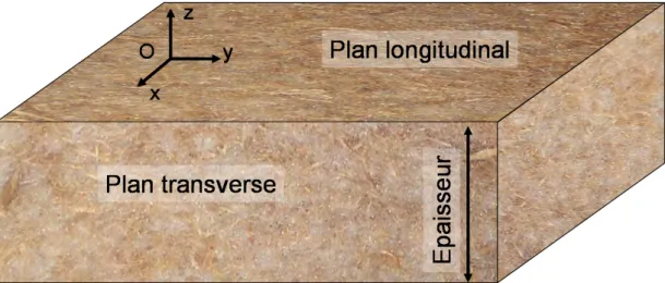 Fig. 1.5 – Vue schématique d’un échantillon d’isolant bois/PES.