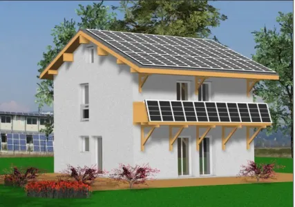 Figure I.6 : Vue 3D de la géométrie d’une maison de la   plateforme INCAS (Philippe Bouche Architecte) 