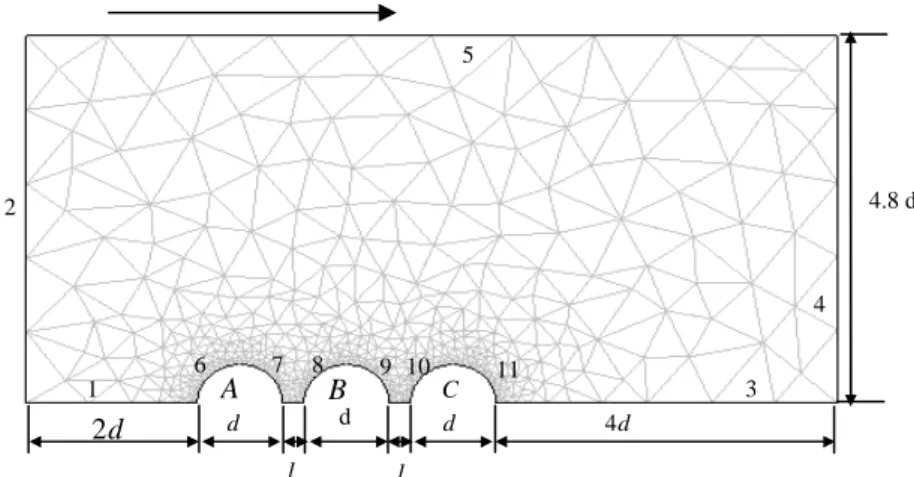 Figure III. 8: Représentation du domaine de calcul et maillage. 